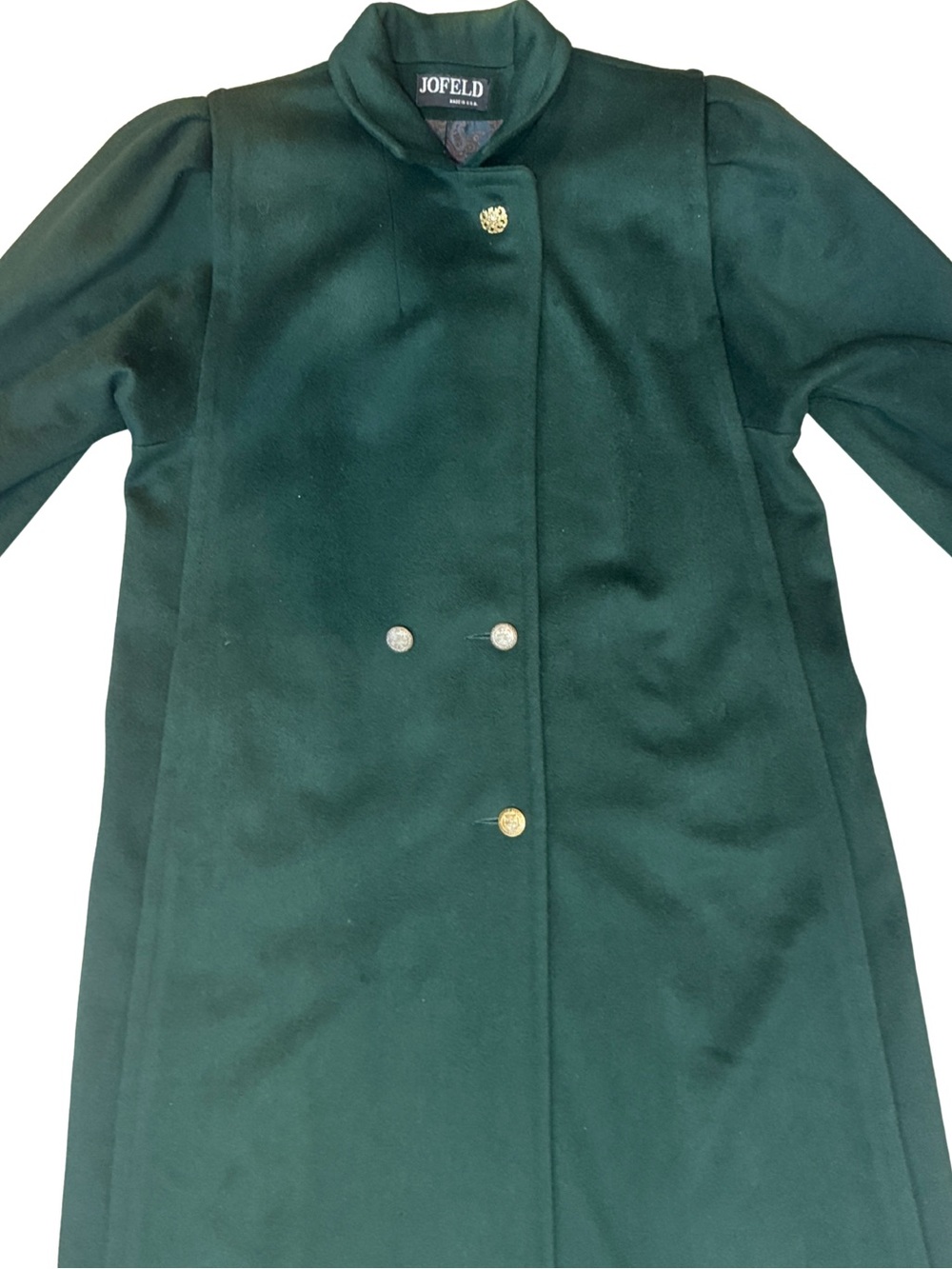 Vintage 80’s Jofeld Dark Green Women's Wool Coat Made in the USA